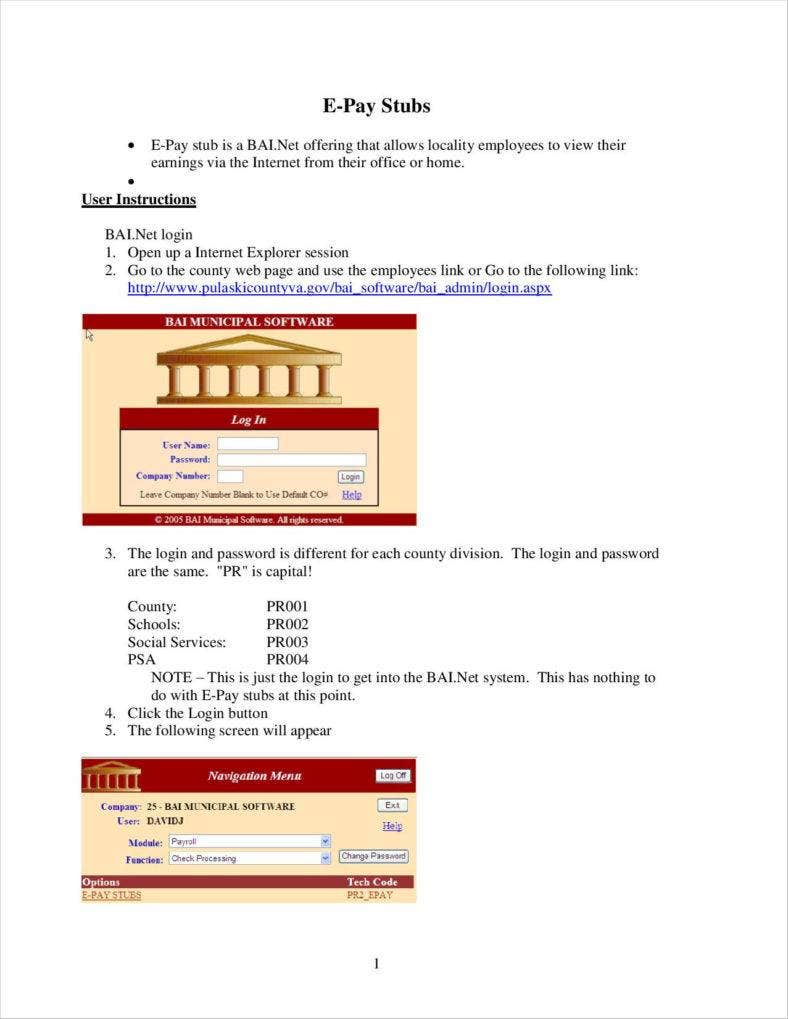 Detail Payroll Check Stub Template Nomer 50