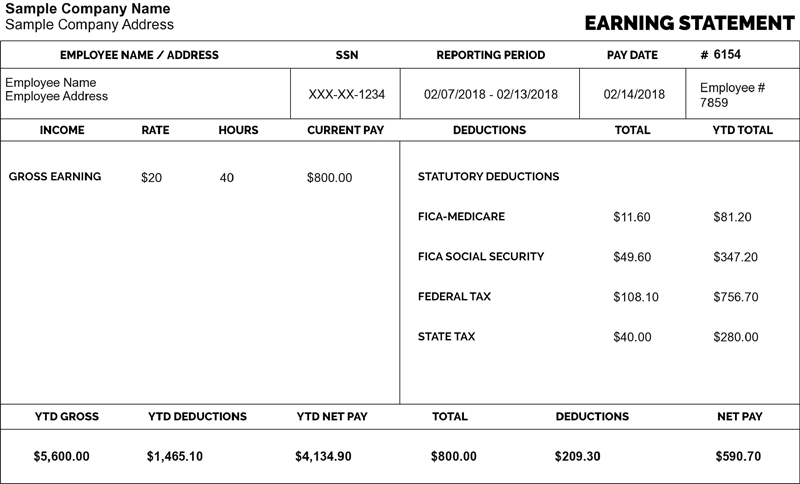 Detail Payroll Check Stub Template Nomer 51