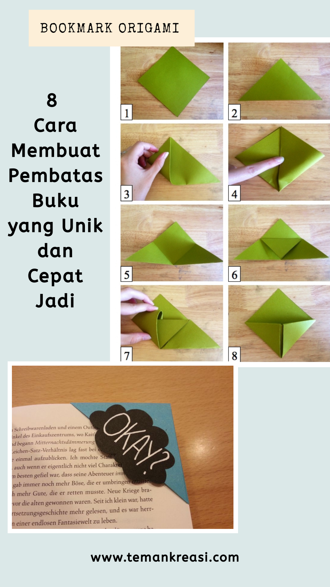 Detail Pembatas Buku Origami Nomer 5
