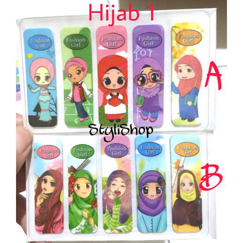 Detail Pembatas Buku Plastik Hijab Nomer 23