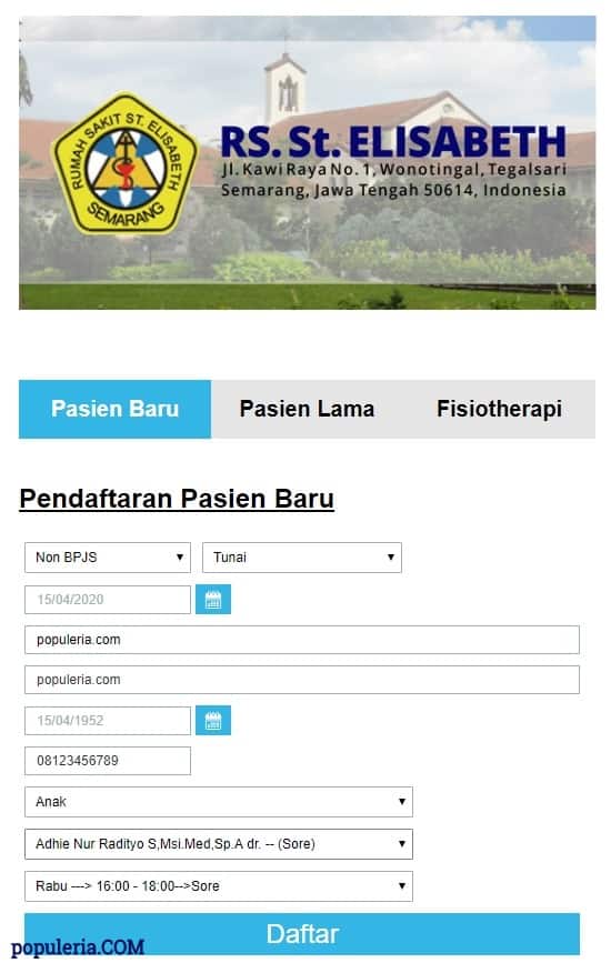 Detail Pendaftaran Online Rumah Sakit Elisabeth Semarang Nomer 4