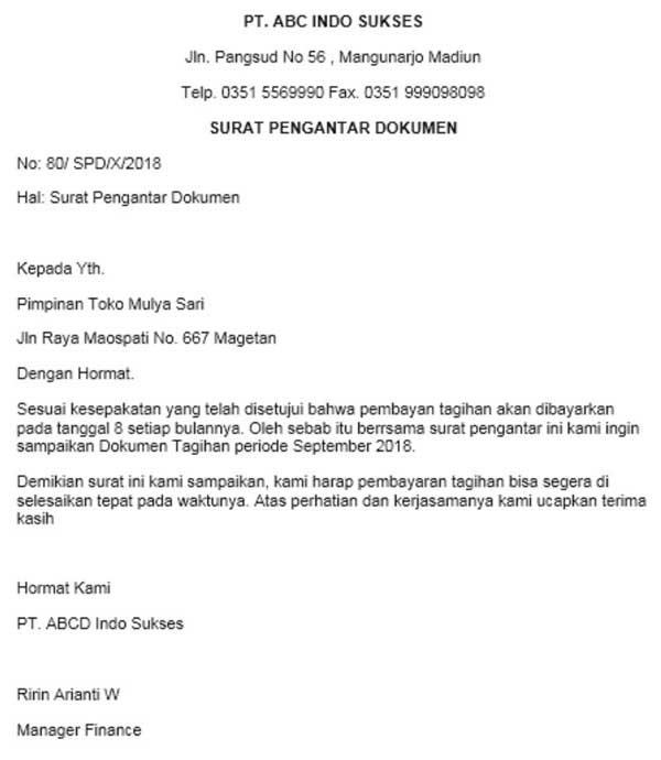 Detail Pengertian Surat Pengantar Nomer 5