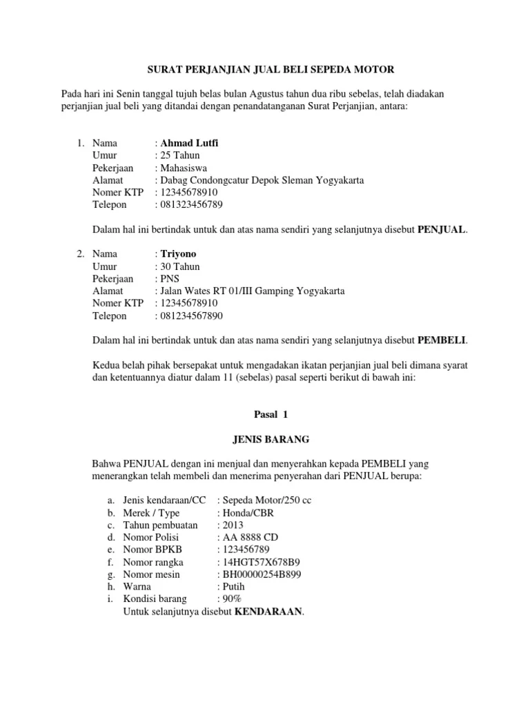 Detail Pengertian Surat Perjanjian Nomer 18