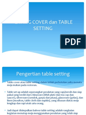 Detail Pengertian Table Set Up Nomer 30