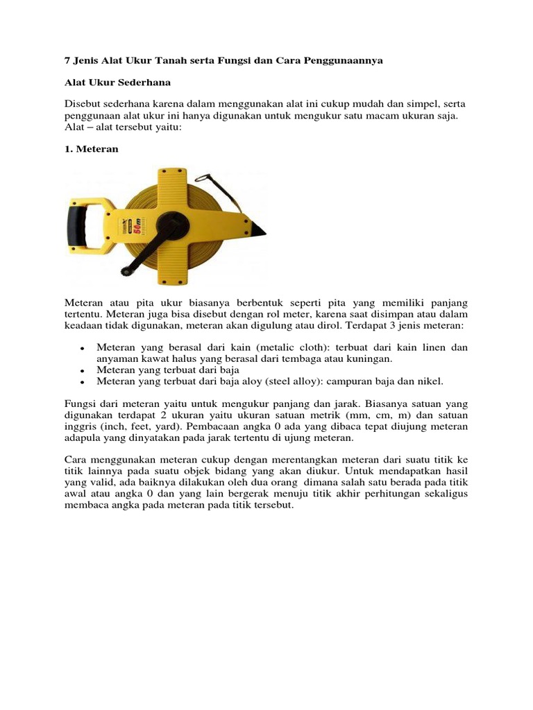 Detail Penjelasan Pita Ukur Alat Ukur Tanah Dan Gambar Nomer 19