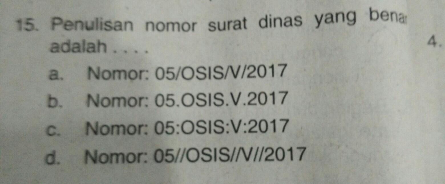 Detail Penulisan Nomor Surat Dinas Yang Benar Adalah Nomer 2