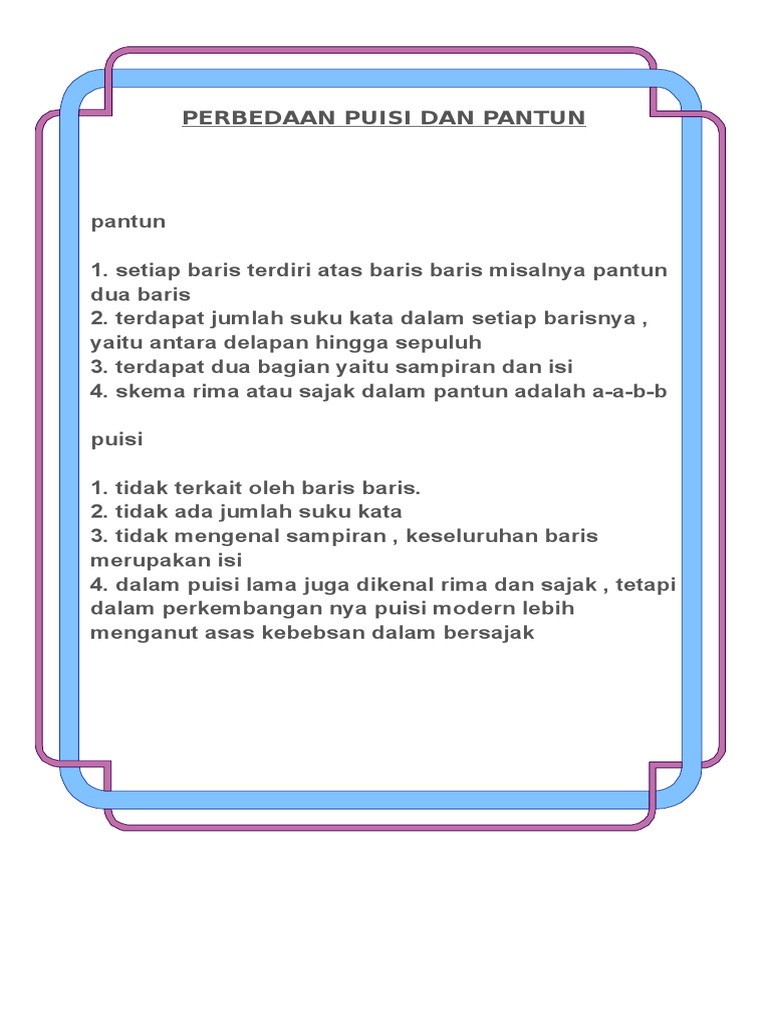 Perbedaan Puisi Dan Pantun - KibrisPDR