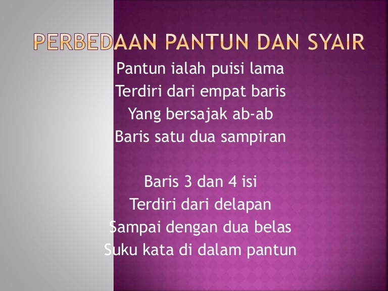 Detail Perbedaan Puisi Dan Pantun Nomer 3