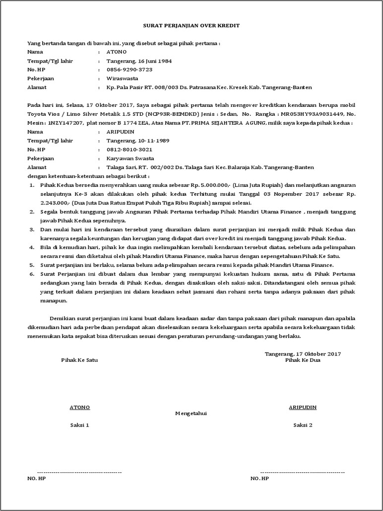 Detail Perbedaan Surat Pernyataan Dan Surat Perjanjian Nomer 17