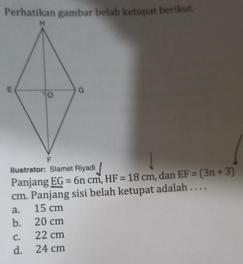 Detail Perhatikan Gambar Belah Ketupat Berikut Nomer 15