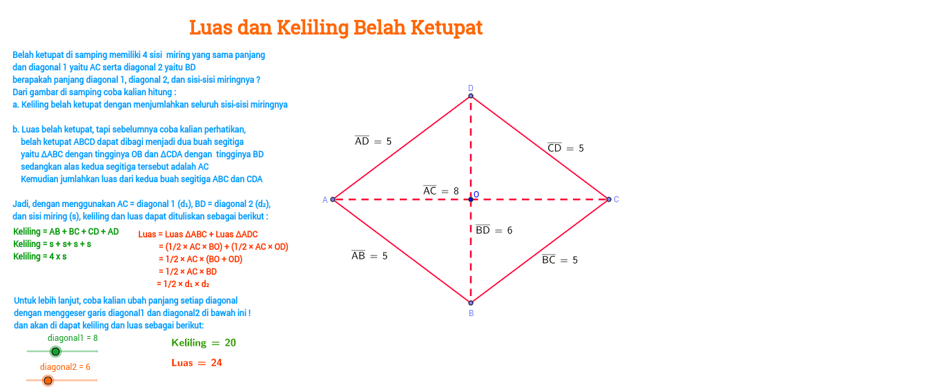 Detail Perhatikan Gambar Belah Ketupat Berikut Nomer 45