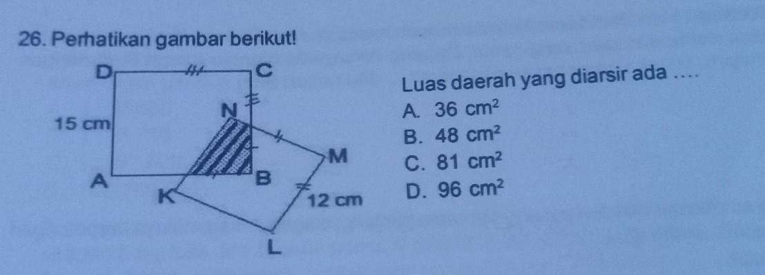 Download Perhatikan Gambar Berikut Luas Yang Diarsir Adalah Nomer 52