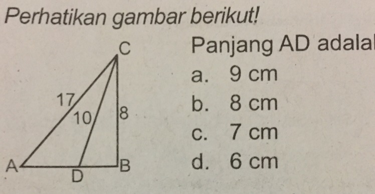 Detail Perhatikan Gambar Berikut Panjang Ad Adalah Nomer 18