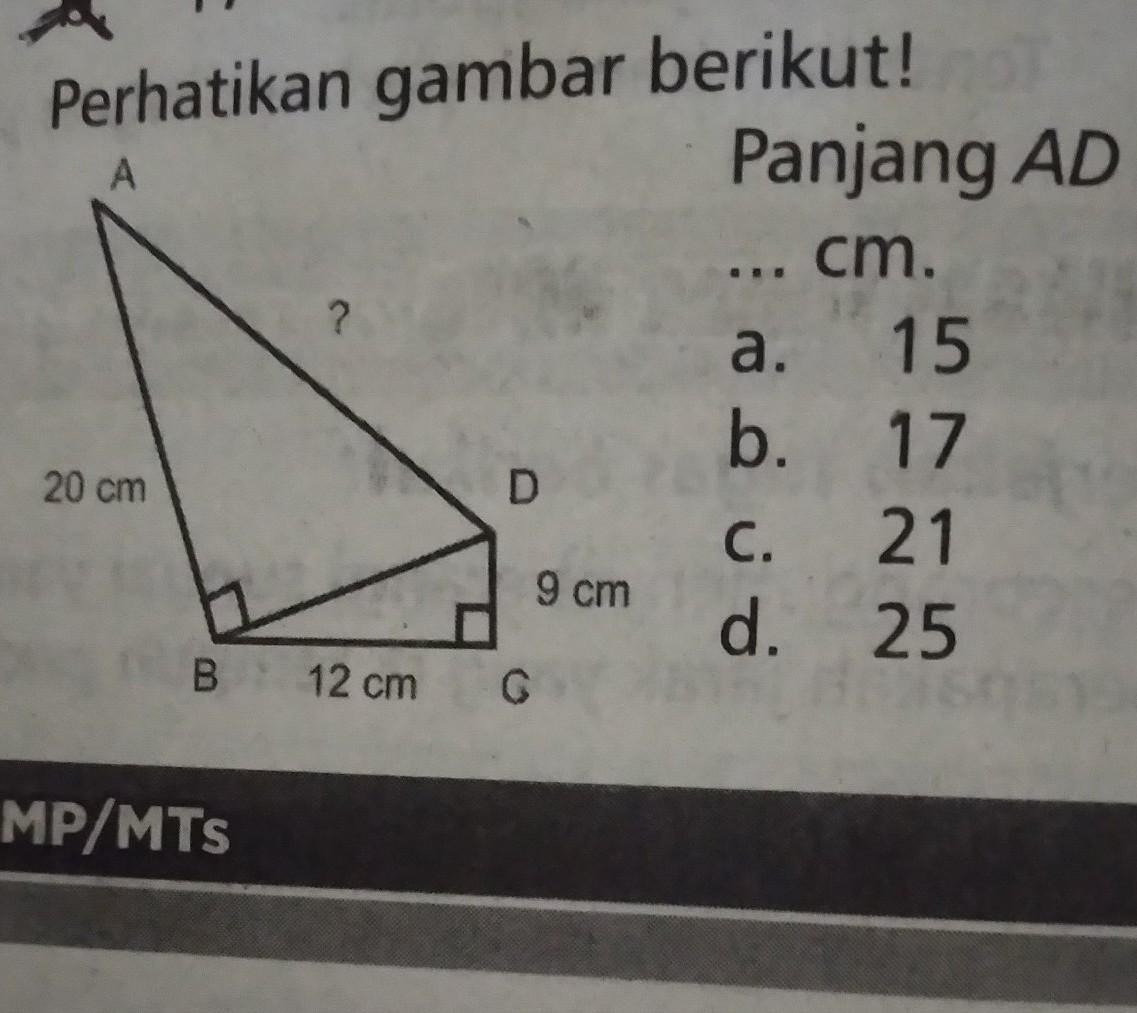 Detail Perhatikan Gambar Berikut Panjang Ad Adalah Nomer 4