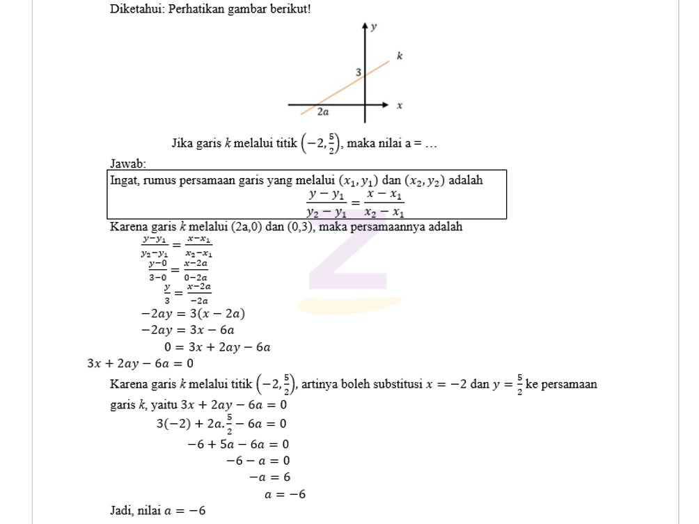 Detail Perhatikan Gambar Berikut Persamaan Garis K Adalah Nomer 35