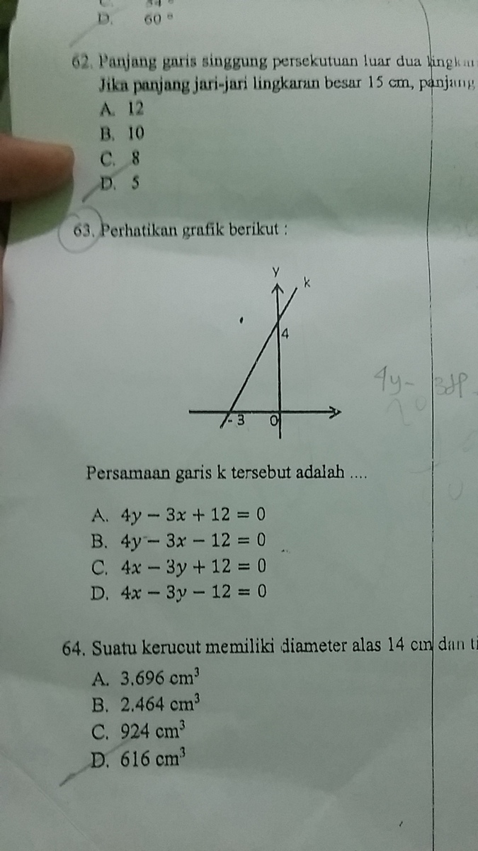 Detail Perhatikan Gambar Berikut Persamaan Garis K Adalah Nomer 5