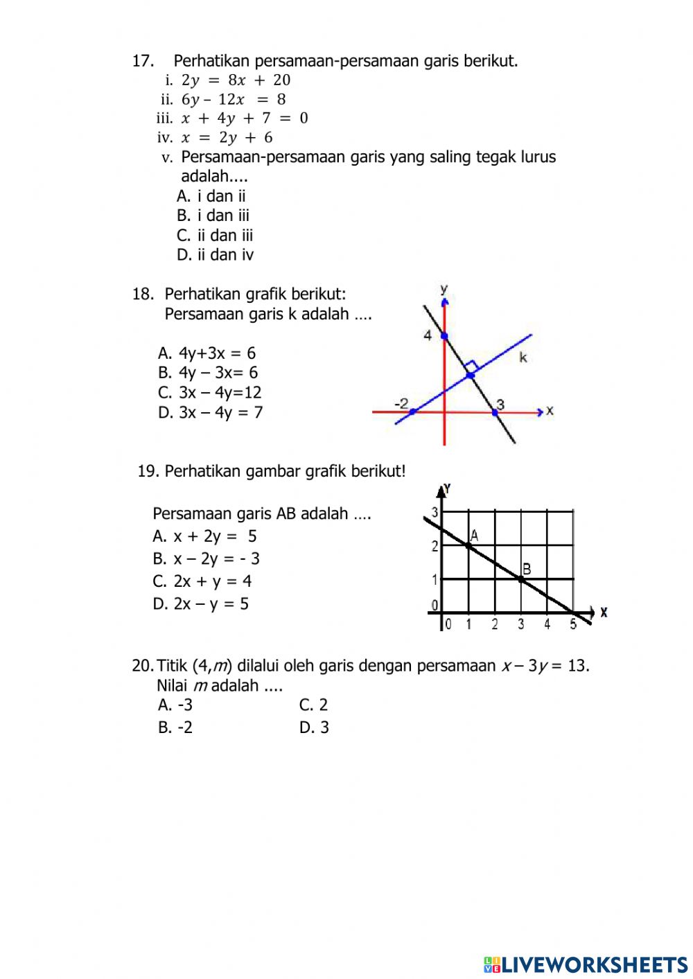 Detail Perhatikan Gambar Berikut Persamaan Garis K Adalah Nomer 56