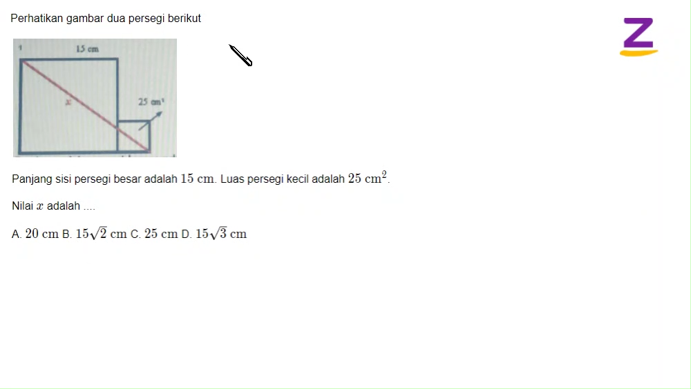 Detail Perhatikan Gambar Dua Persegi Berikut Nomer 16