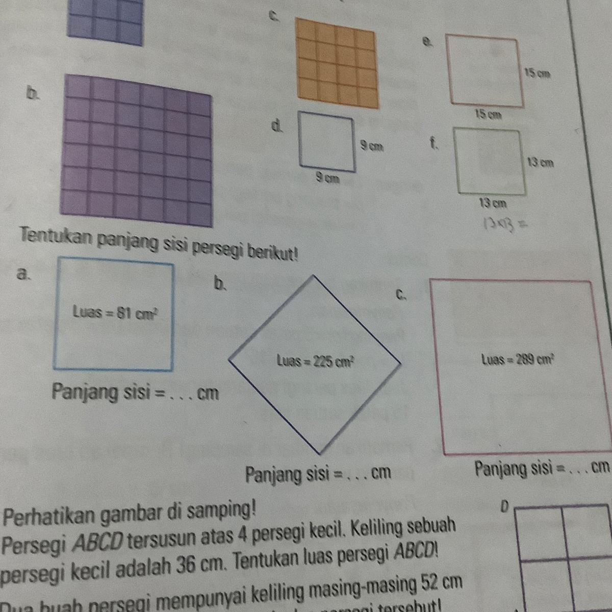 Detail Perhatikan Gambar Dua Persegi Berikut Nomer 41