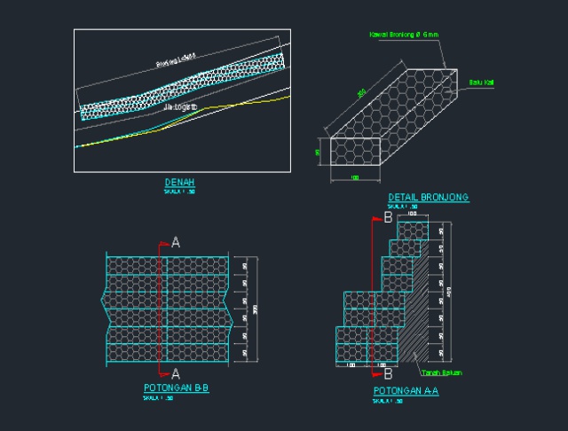 Detail Perhitungan Desain Bronjong Nomer 11