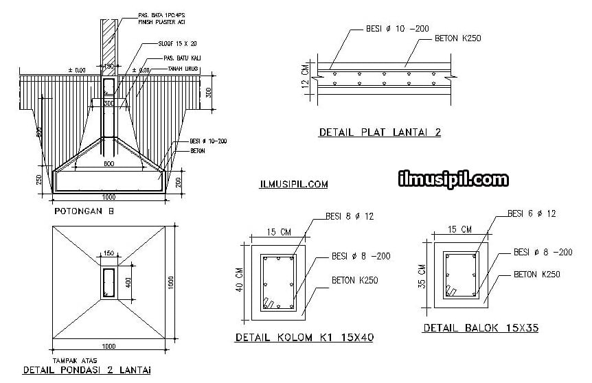 Detail Perhitungan Struktur Rumah 2 Lantai Nomer 4