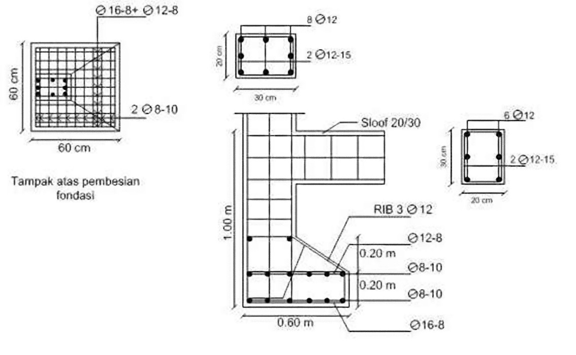 Detail Perhitungan Struktur Rumah 2 Lantai Excel Nomer 7