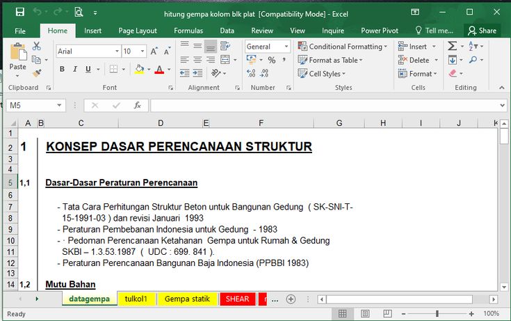 Detail Perhitungan Struktur Rumah 2 Lantai Excel Nomer 8