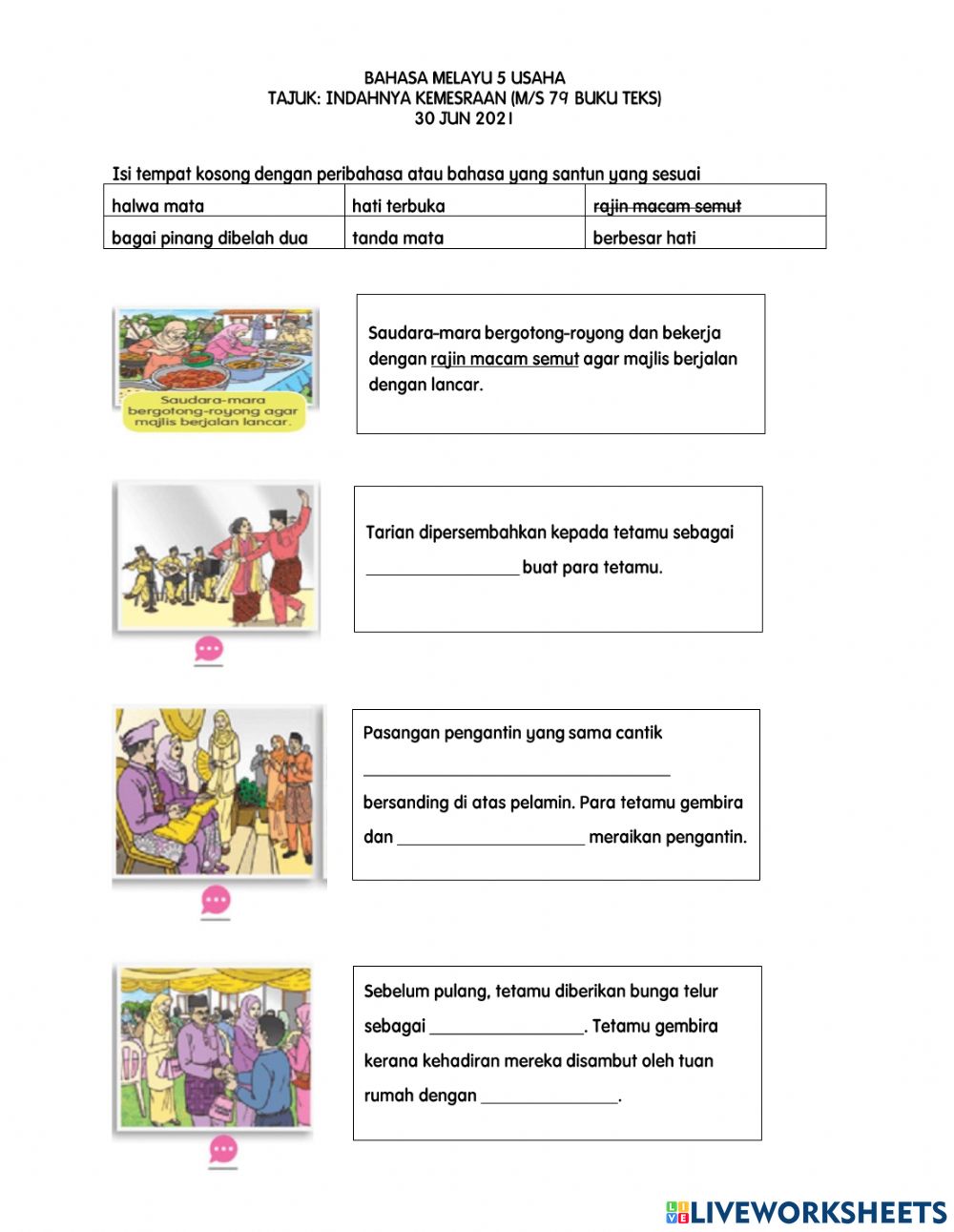 Detail Peribahasa Melayu Tahun 5 Nomer 7