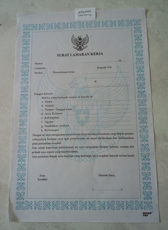 Detail Perlengkapan Surat Lamaran Kerja Nomer 5