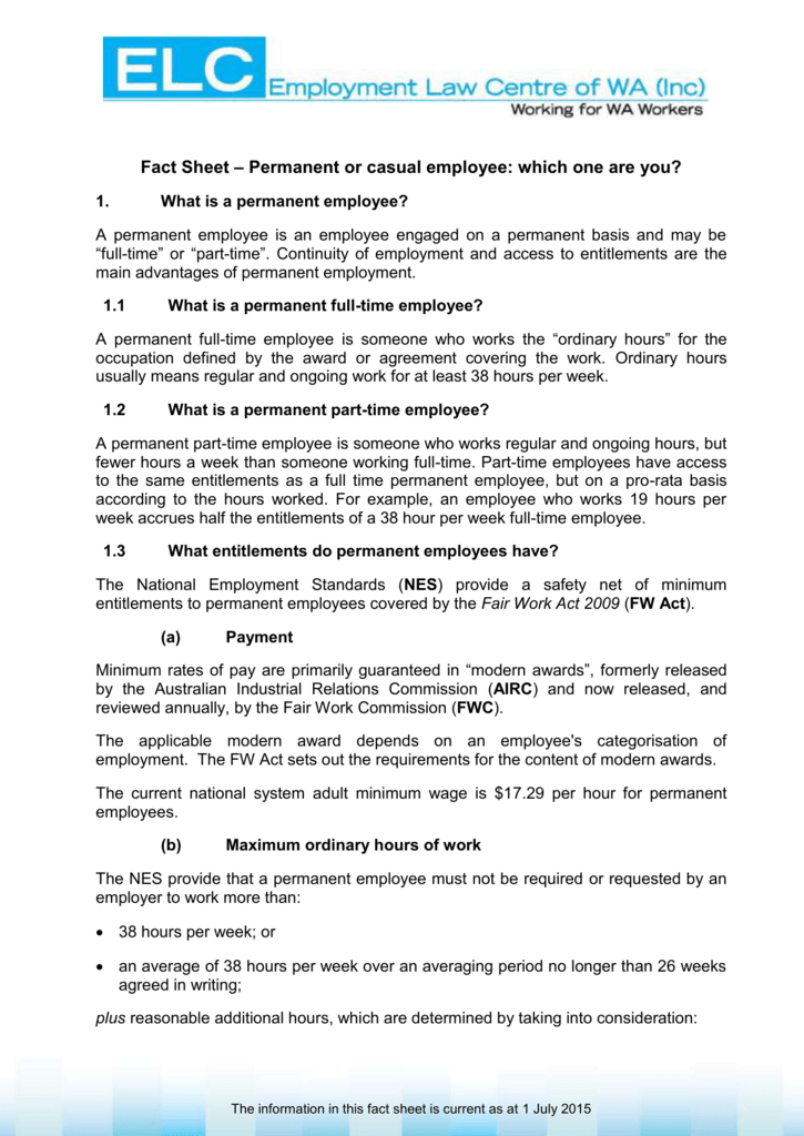 Detail Permanent Part Time Employment Contract Template Nomer 14