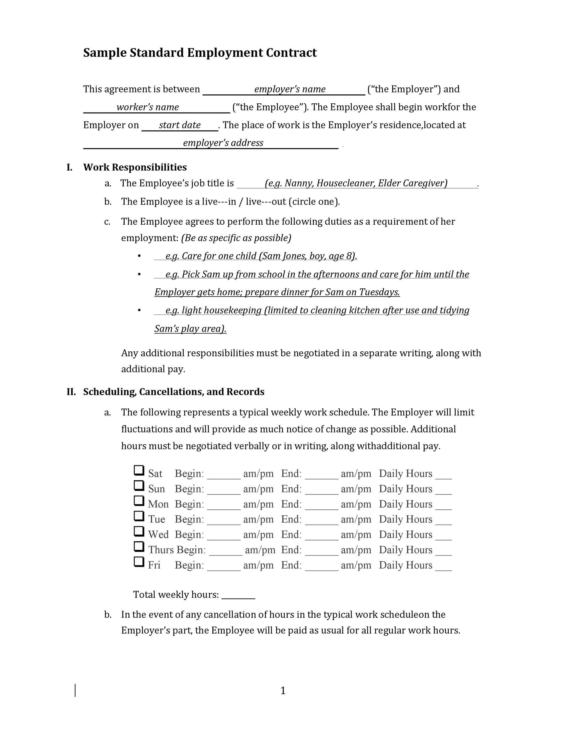 Detail Permanent Part Time Employment Contract Template Nomer 26