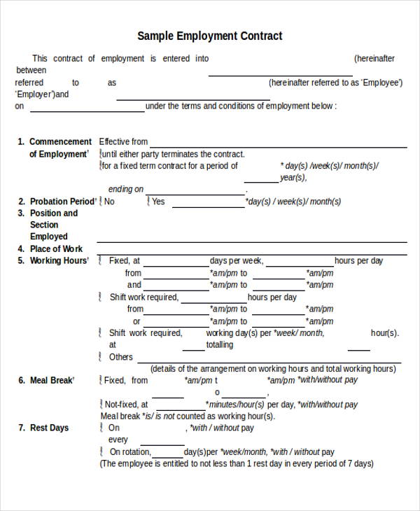 Detail Permanent Part Time Employment Contract Template Nomer 39