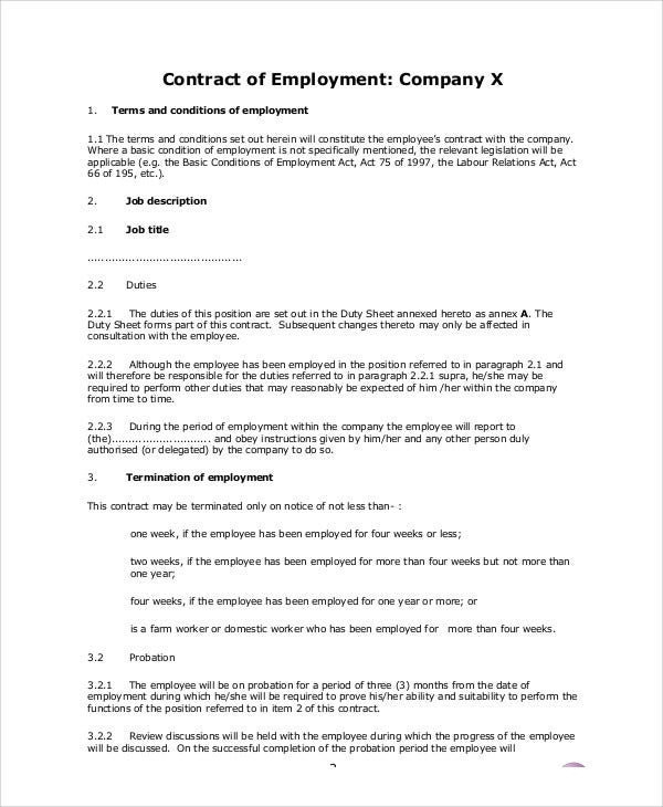Detail Permanent Part Time Employment Contract Template Nomer 8