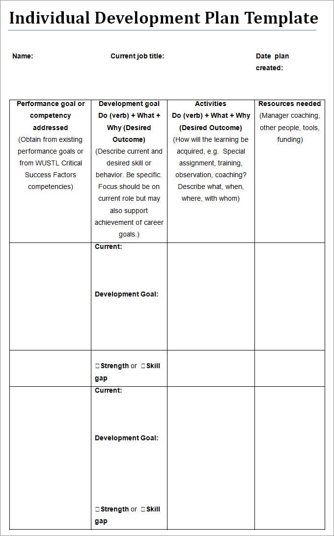 Detail Personal Development Plan Template Free Nomer 9