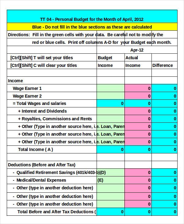 Detail Personal Finance Template Nomer 18