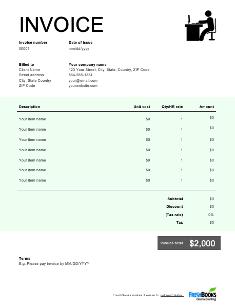 Detail Personal Invoice Template Nomer 17