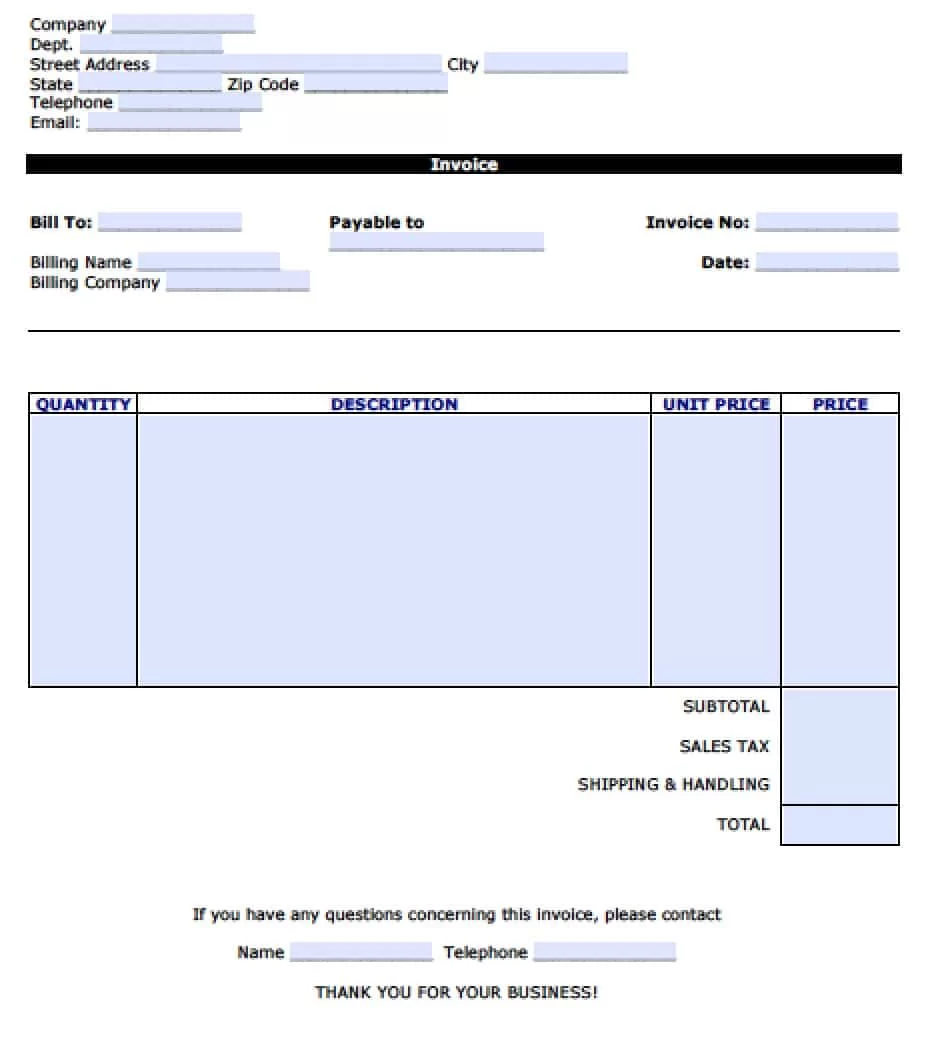 Personal Invoice Template Excel - KibrisPDR