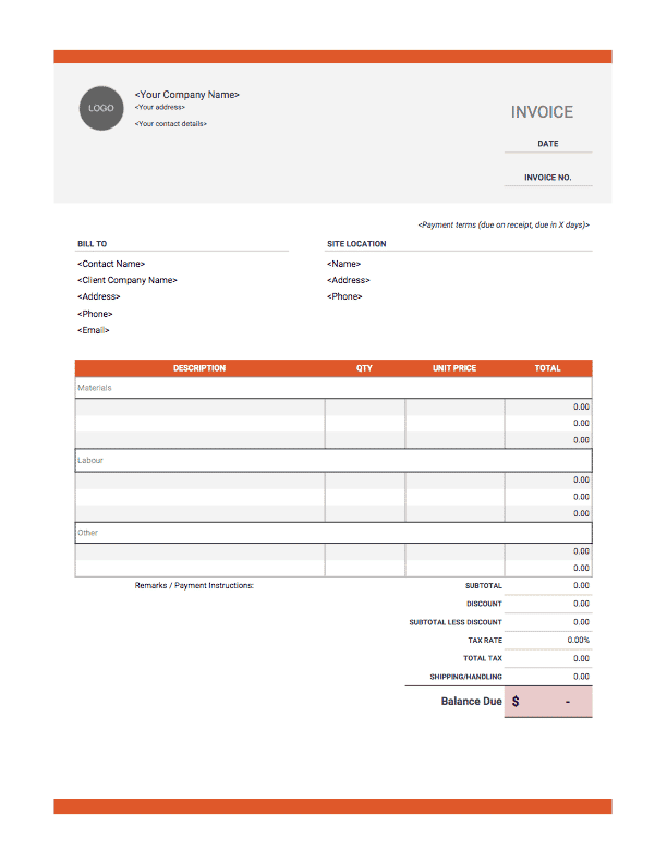 Detail Personal Invoice Template Excel Nomer 12