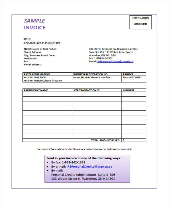 Detail Personal Invoice Template Excel Nomer 19