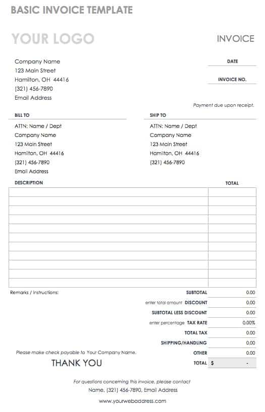 Detail Personal Invoice Template Excel Nomer 22