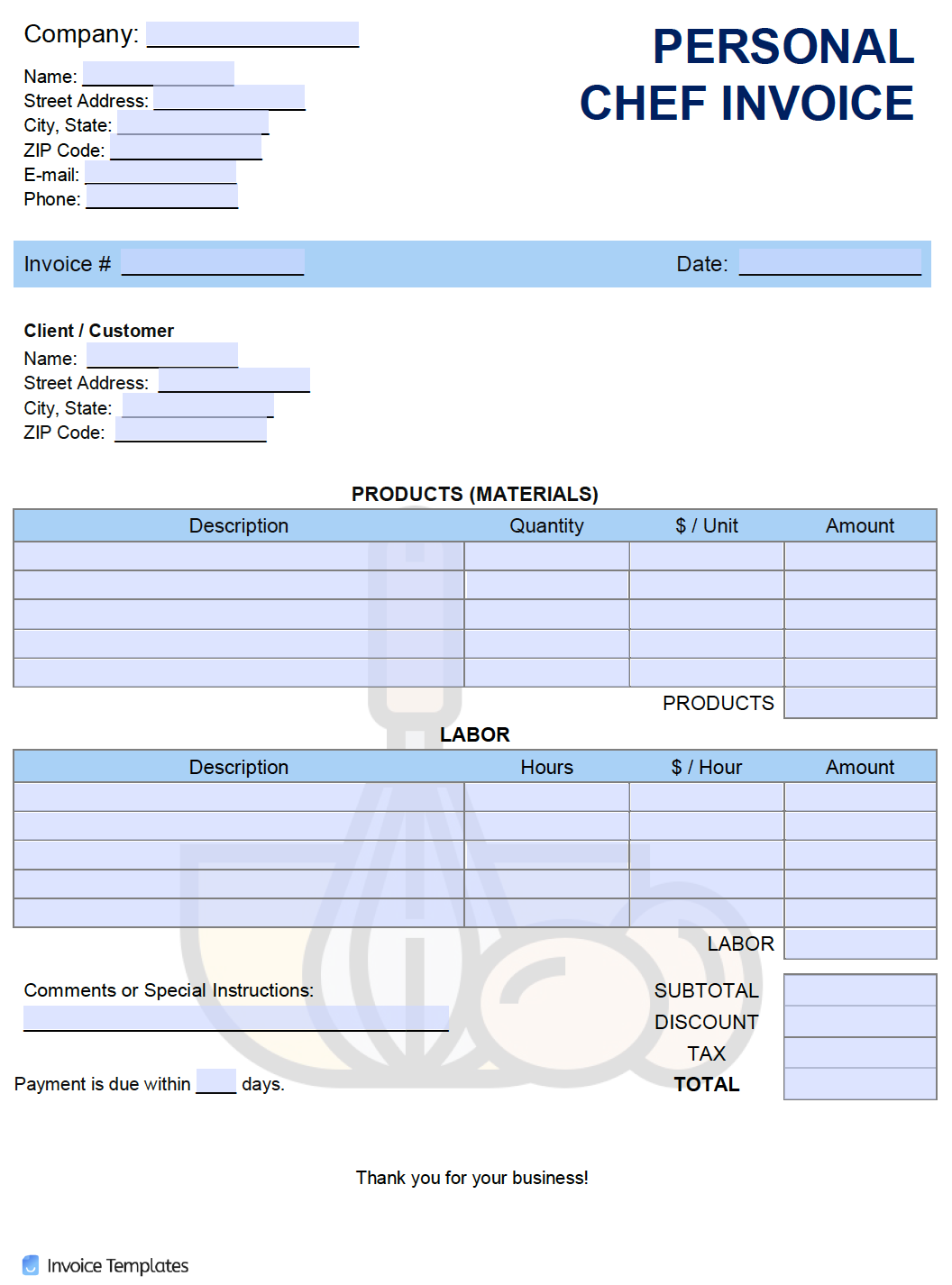 Detail Personal Invoice Template Excel Nomer 34