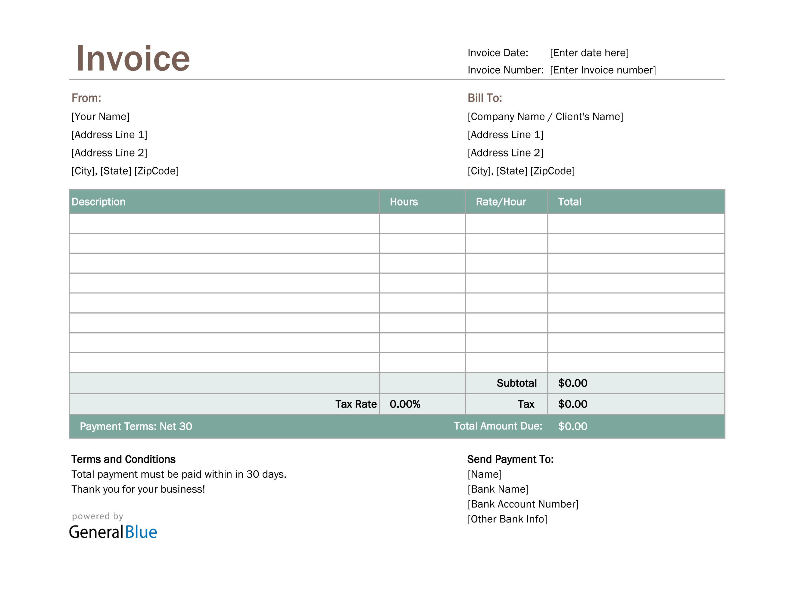 Detail Personal Invoice Template Excel Nomer 8