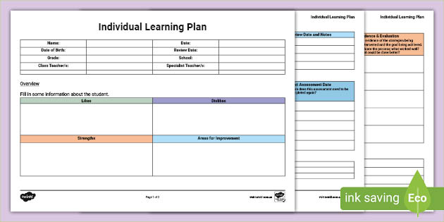 Personal Learning Plan Template - KibrisPDR