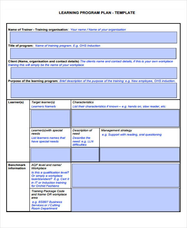 Detail Personal Learning Plan Template Nomer 4