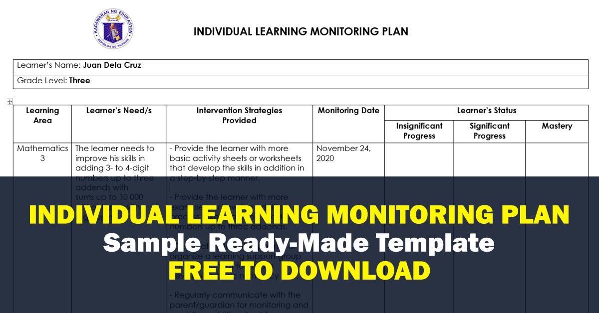 Detail Personal Learning Plan Template Nomer 33