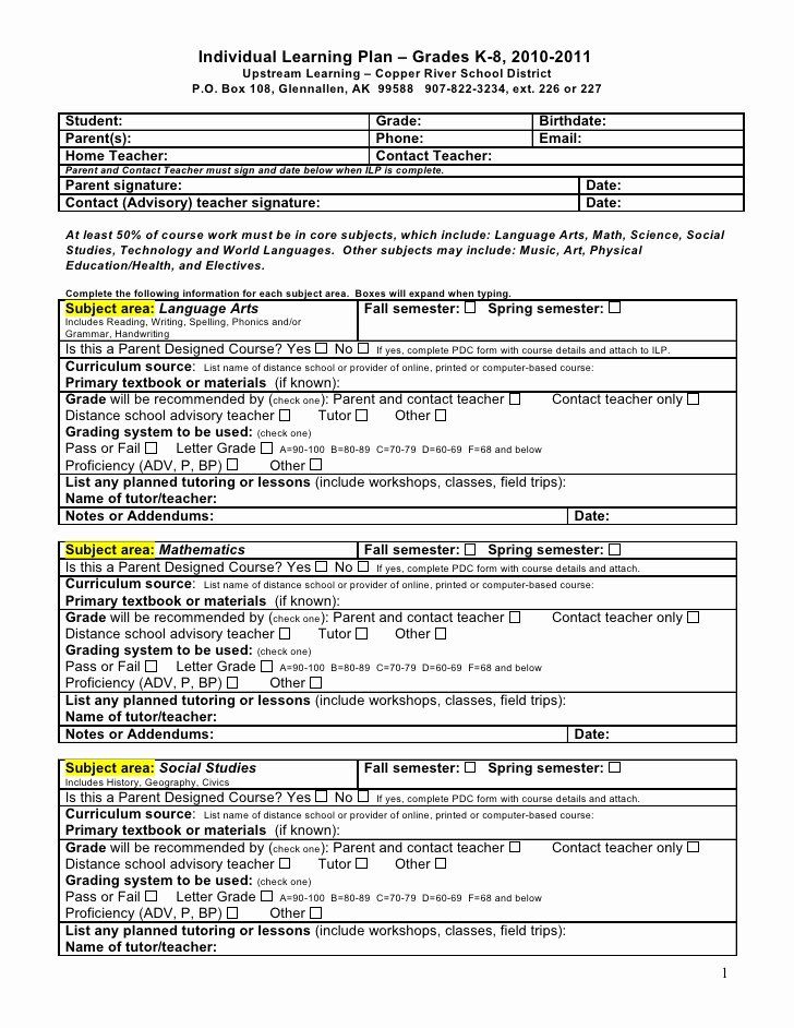 Detail Personal Learning Plan Template Nomer 5