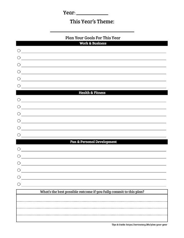 Detail Personal Life Plan Template Free Nomer 13