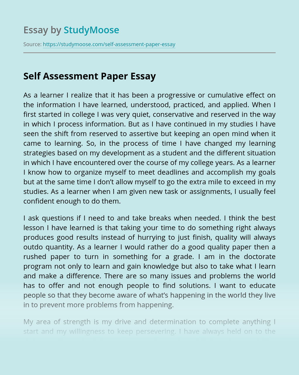 Detail Personal Self Assessment Template Nomer 49