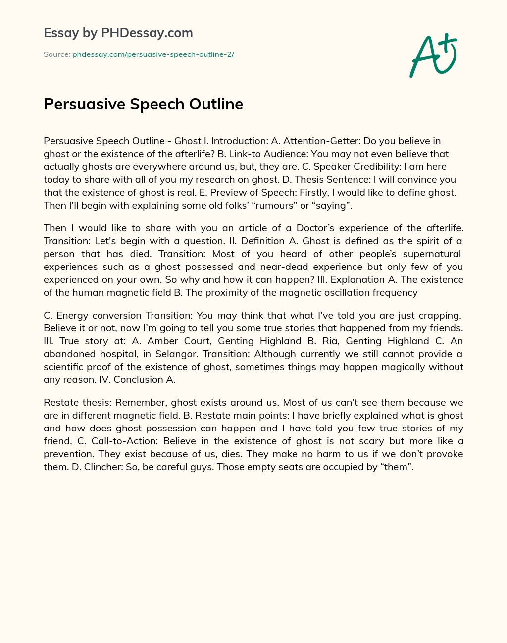 Detail Persuasive Speech Template Nomer 40