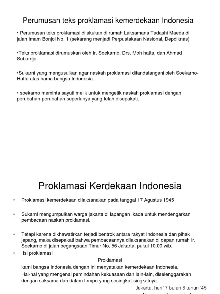 Detail Perumusan Naskah Proklamasi Dilakukan Di Rumah Nomer 30